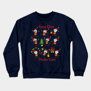 Xmas elves dream team ready to help Santa Crewneck Sweatshirt